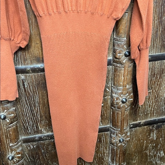 Toccin x Rent the Runway Brown Spice Balloon Sleeve Sweater Dress Size Small - Picture 9 of 14